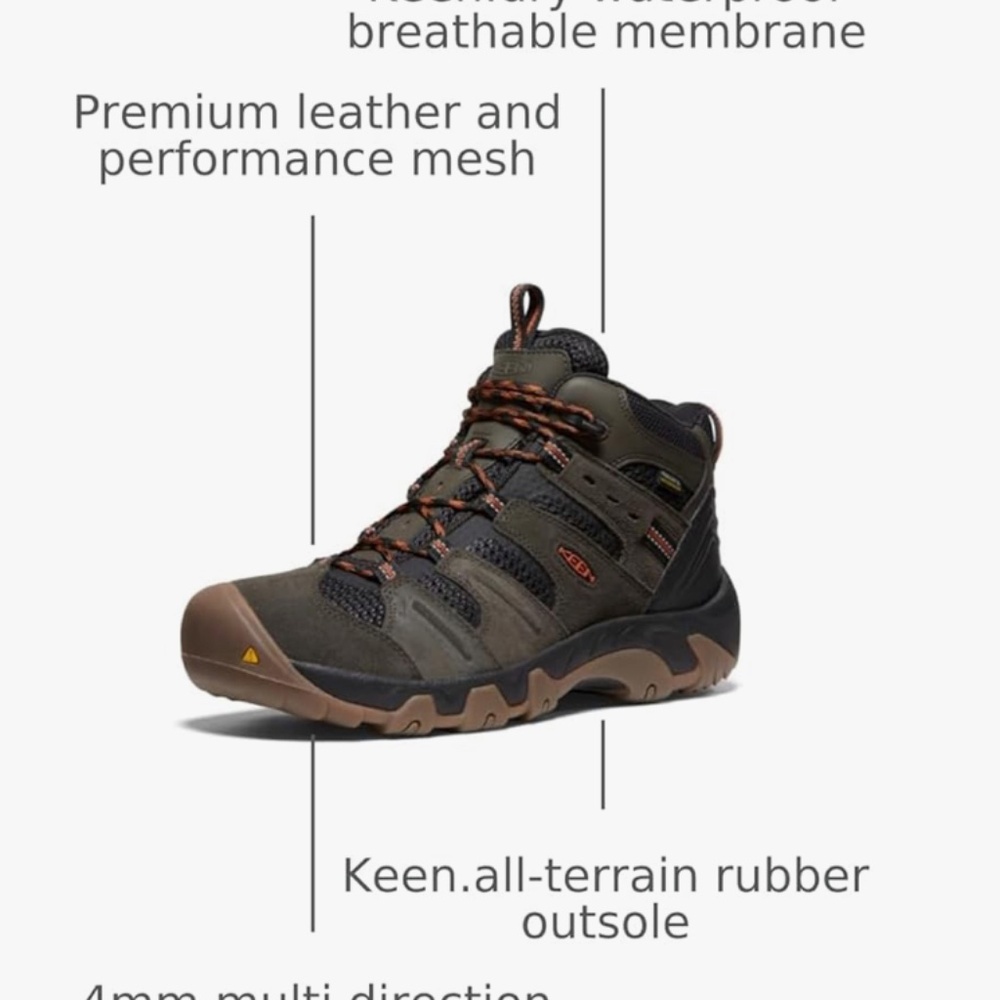 🆕 KEEN Men's Headout Mid Height Waterproof All Terrain Hiking Boots NIB 🥾 - Picture 6 of 8